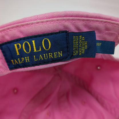 Polo Ralph Lauren Baseball Cap Pink Blue One Size Logo Cotton Slideback Hat