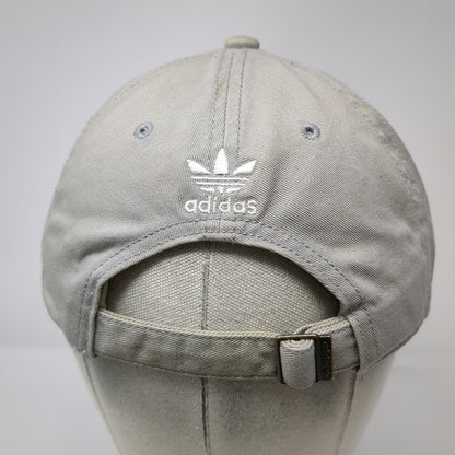 Adidas Baseball Cap Gray One Size Trefoil Logo Cotton Slideback Embroidered Hat