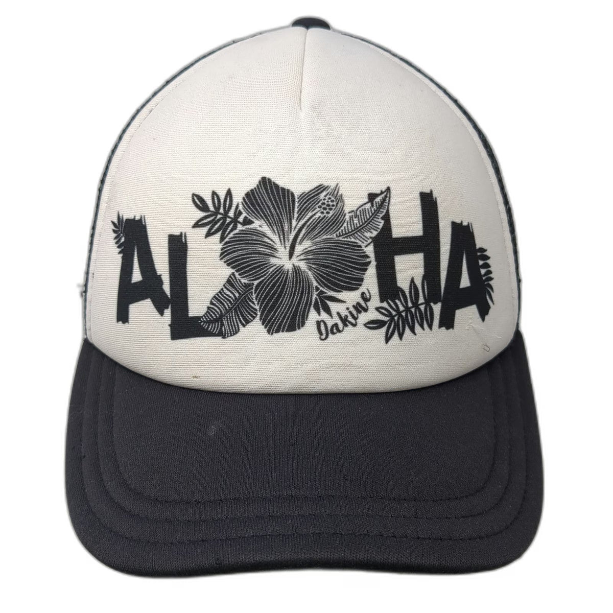 Dakine Trucker Hat Black OSFM Aloha Hibiscus Flower Foam Mesh Snapback Tropical