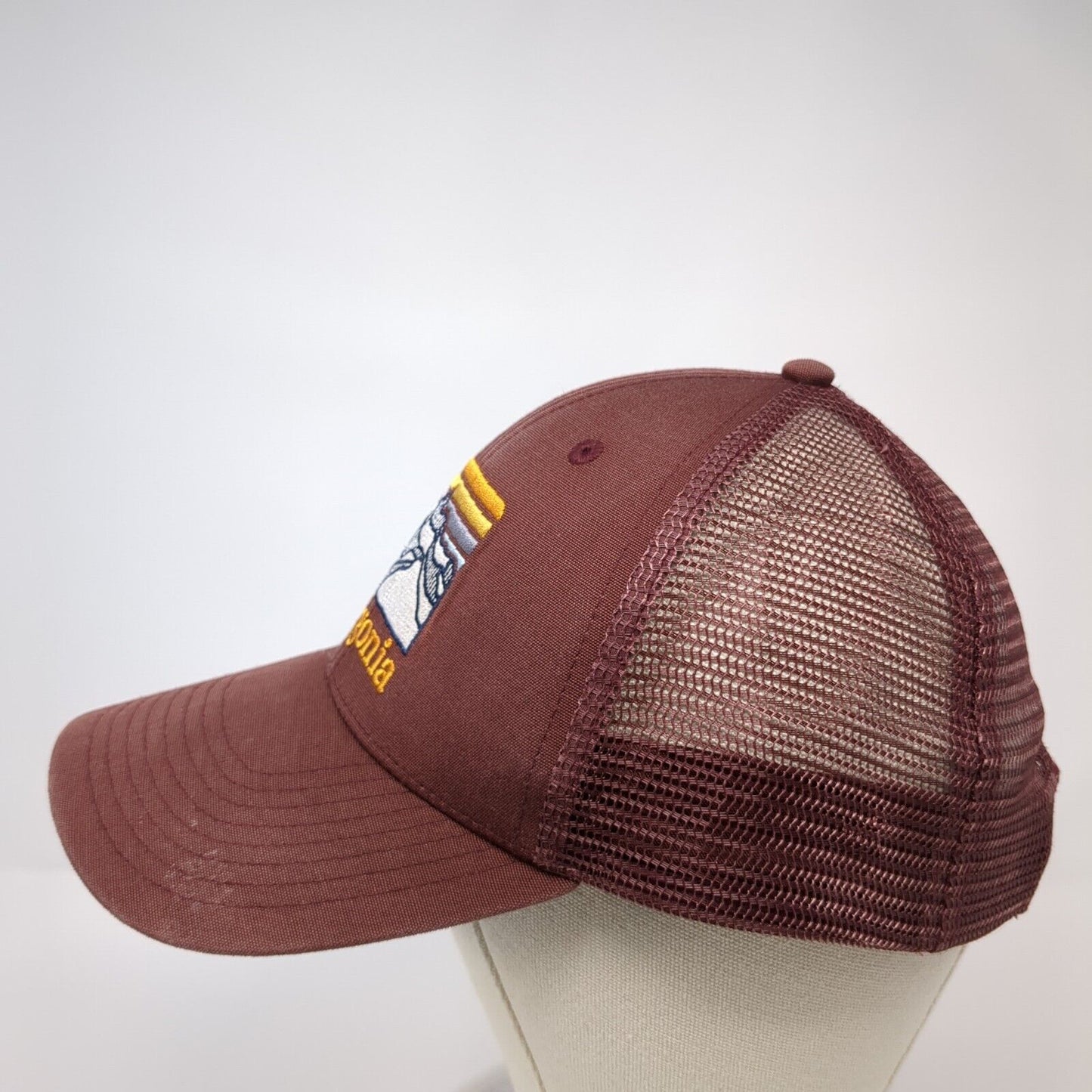 Patagonia Fitz Roy Mountain Snapback Trucker Hat Red One Size Mesh Back