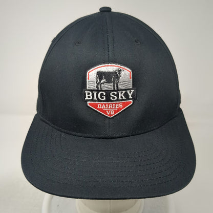Richardson Snapback Black One Size Hat Big Sky Dairies Cow Patch Agriculture