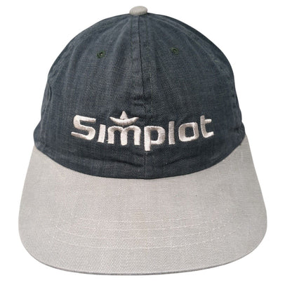 Simplot Slideback Hat Gray One Size Adjustable Embroidered 6 Panel