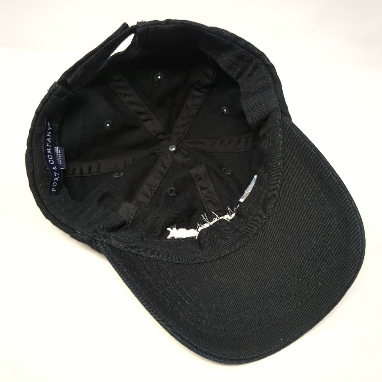 Landmark Aviation Strapback Hat Black OS Adjustable Embroidered Port & Company