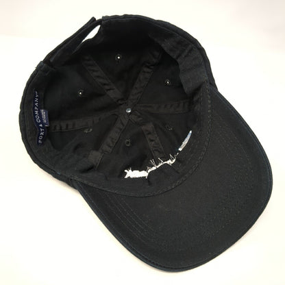 Landmark Aviation Strapback Hat Black OS Adjustable Embroidered Port & Company