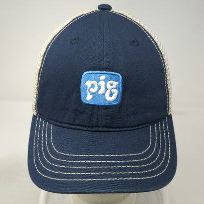 District Trucker Hat Blue One Size Mesh Back Snapback Pig Patch Stitching