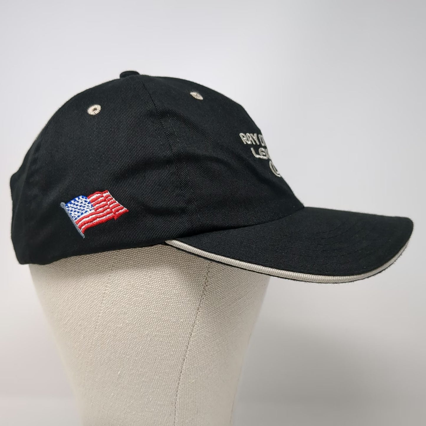 Ray Catena Lexus Hat Black Baseball Cap One Size Strapback USA Flag Side Logo