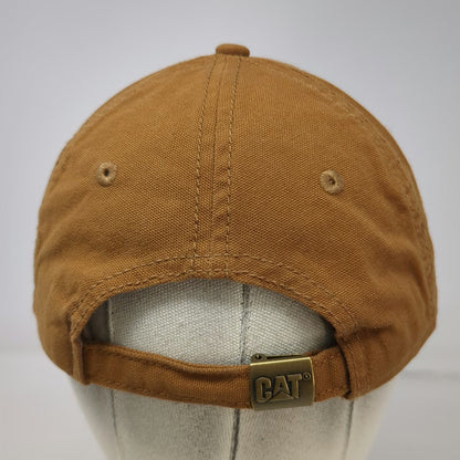 CAT Baseball Cap Brown One Size Tonal Logo Strapback Cotton Workwear Hat Heavy