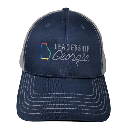 Leadership Georgia Snapback Trucker Hat Blue OSFM Embroidered Mesh Back Otto