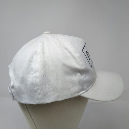 5 Panel White One Size Strapback Premium Travel Club Graphic Print Cotton Hat