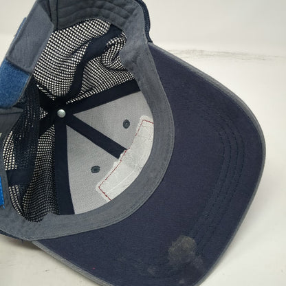Costa Baseball Cap Blue One Size Mesh Back Fish Skeleton f3t Graphic Patch Hat