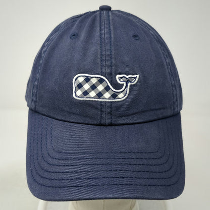 Vineyard Vines Baseball Cap Blue One Size Gingham Whale Leather Slideback Hat