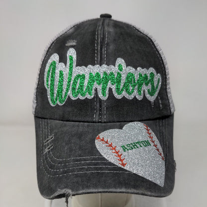 Ashton Warriors Strapback Mesh Back Ponytail Trucker Hat Gray One Size