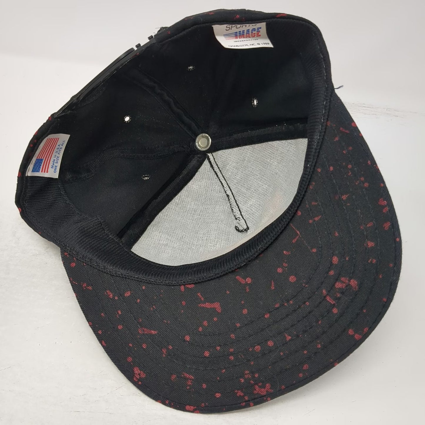 Sports Image 5 Panel Black Hat OS Snapback Texaco Havoline Racing USA Vintage