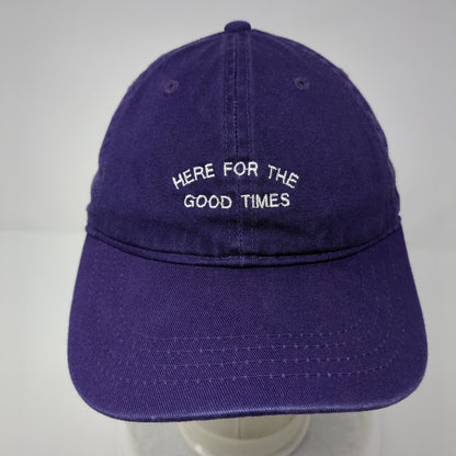 Here For The Good Times Slideback Hat Purple OSFM Adjustable Embroidered OC