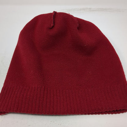 Patagonia Beanie Blue Red One Size Pom Pom Cuffed Striped Logo Winter Knit Hat