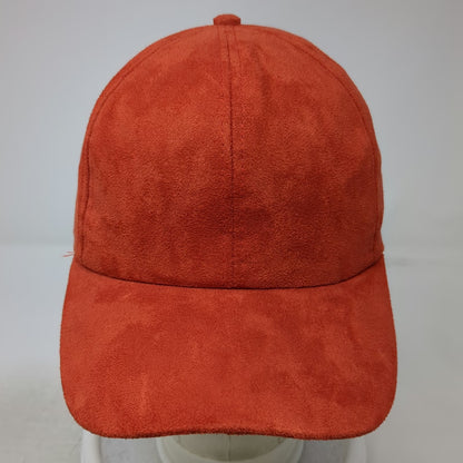 Vera New York Baseball Cap Orange One Size Blank Faux Suede Hat Slideback Buckle