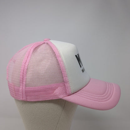 MILF Man I Love Fishing Snapback Trucker Hat Pink One Size Adjustable Mesh Back