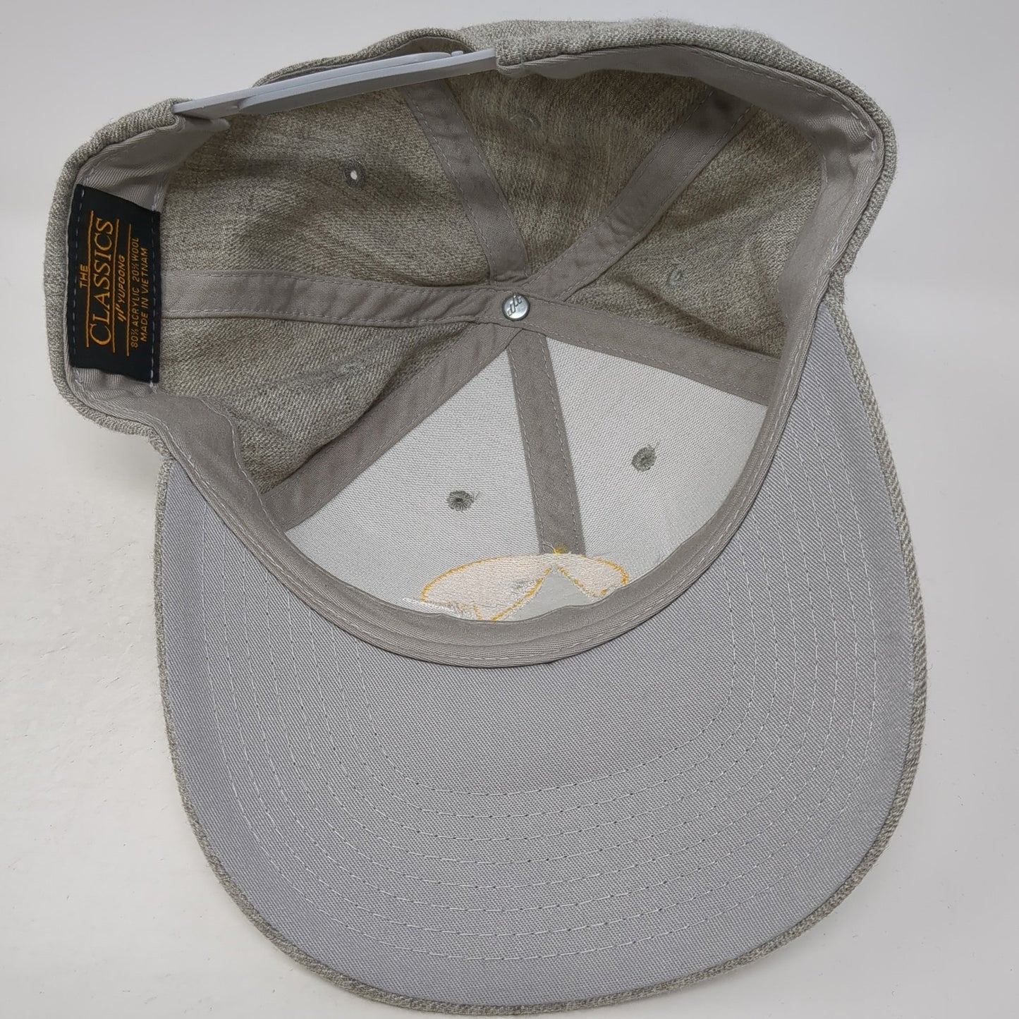 PTSD Snapback Hat Gray One Size Solid Adjustable Embroidered Yupoong