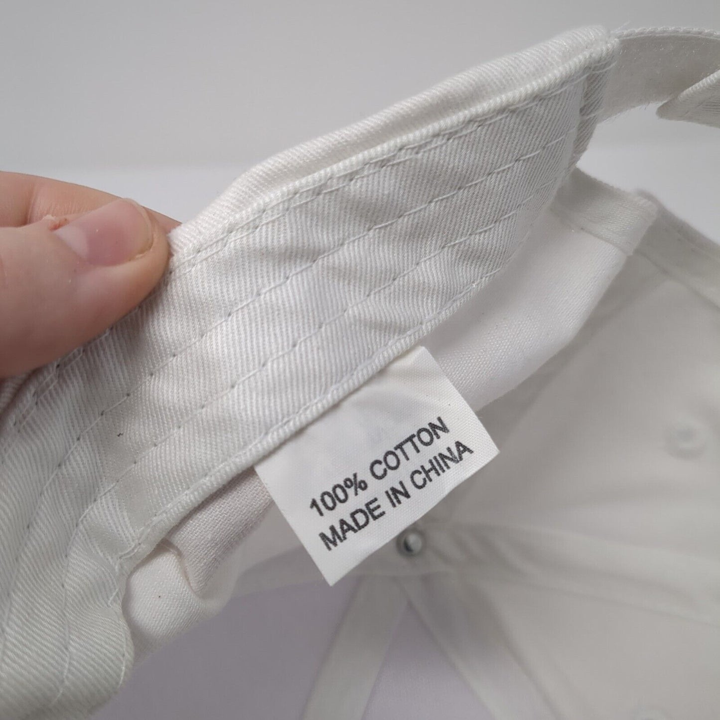 Unbranded Strapback Hat White One Size Adjustable Embellished Rhinestone