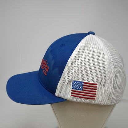 Columbia Baseball Cap Blue One Size Mesh Back PFG American Flag Performance Hat
