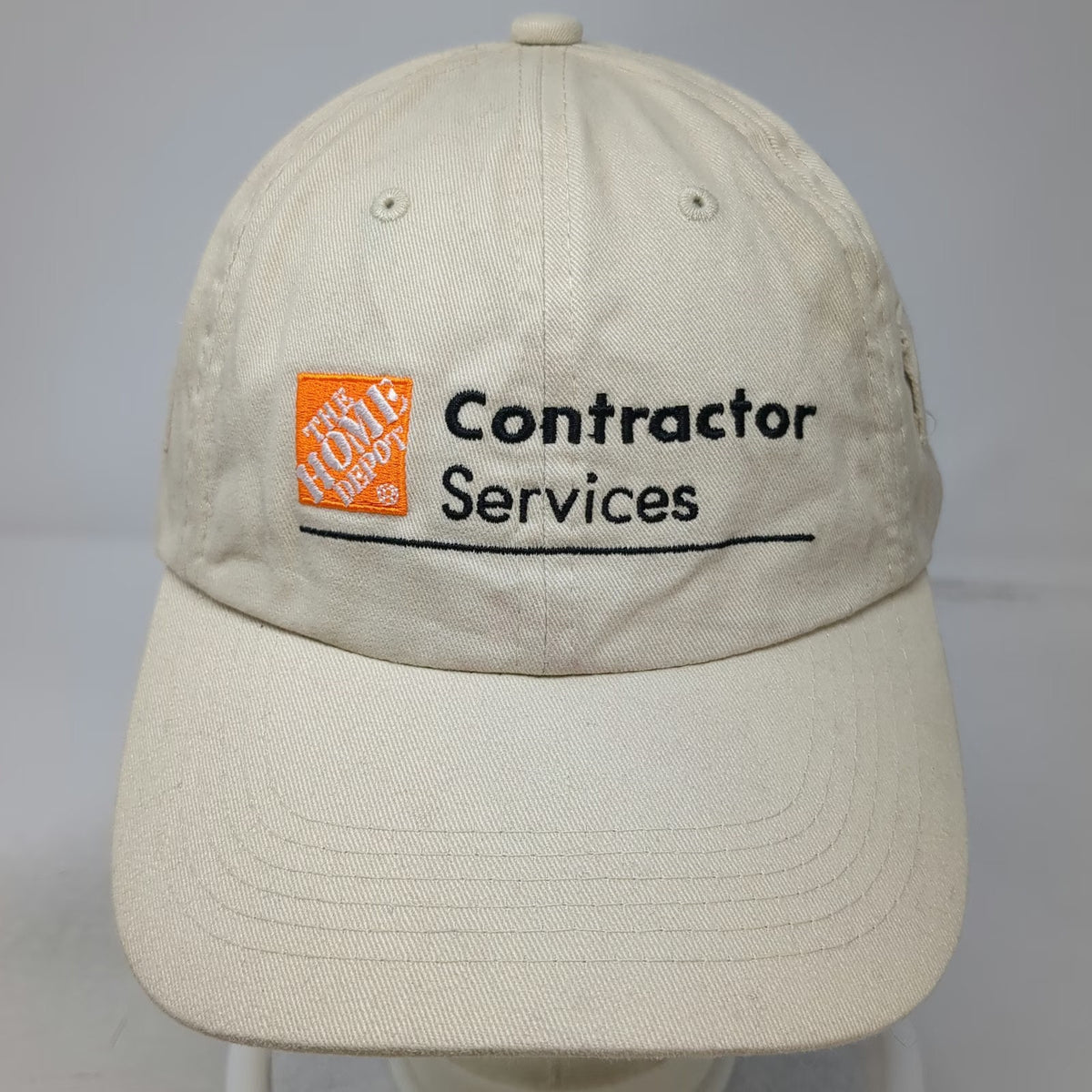 BD&A Baseball Cap Beige OSFM Home Depot Contractor Services Strapback Hat Logo