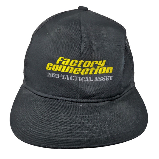 Factory Connection Snapback Mesh Back Trucker Hat Black One Size