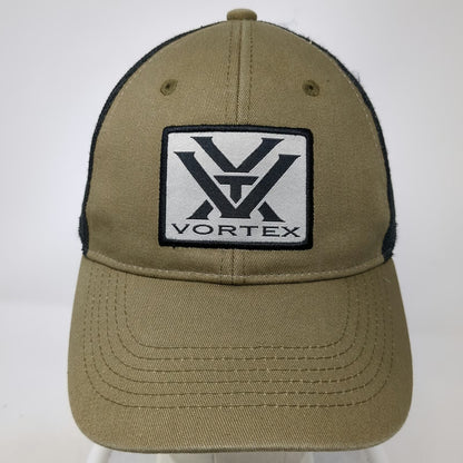 Vortex Trucker Hat Brown Black White OSFM Snapback Mesh Patch Logo Optics Cap