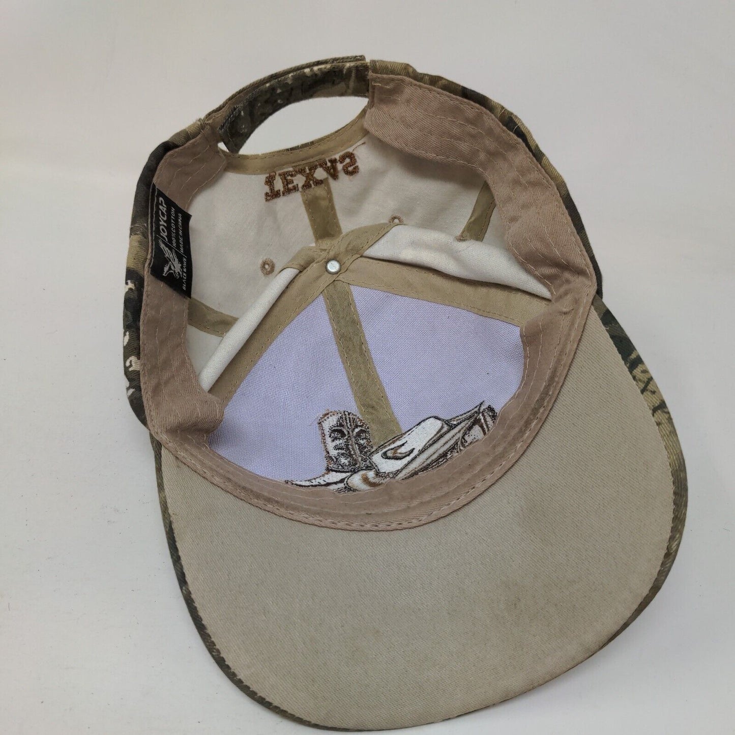 Texas Strapback Hat Camouflage One Size Adjustable Embroidered 6 Panel Joy Cap