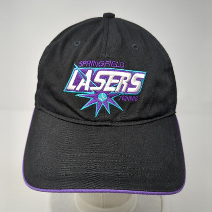 Springfield Lasers Tennis Slideback Hat Black One Size Adjustable Embroidered