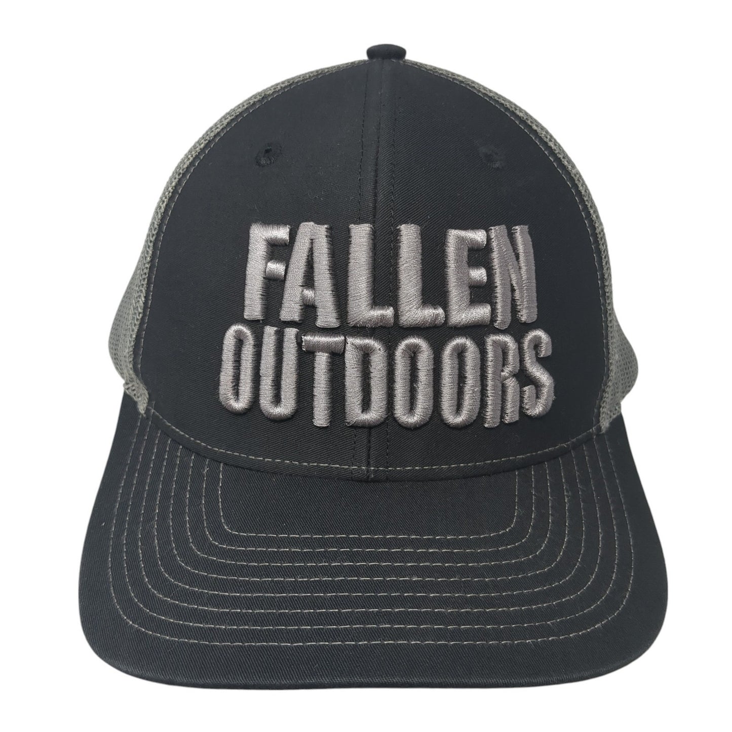 Fallen Outdoors Snapback Trucker Hat Black One Size Mesh Back Richardson