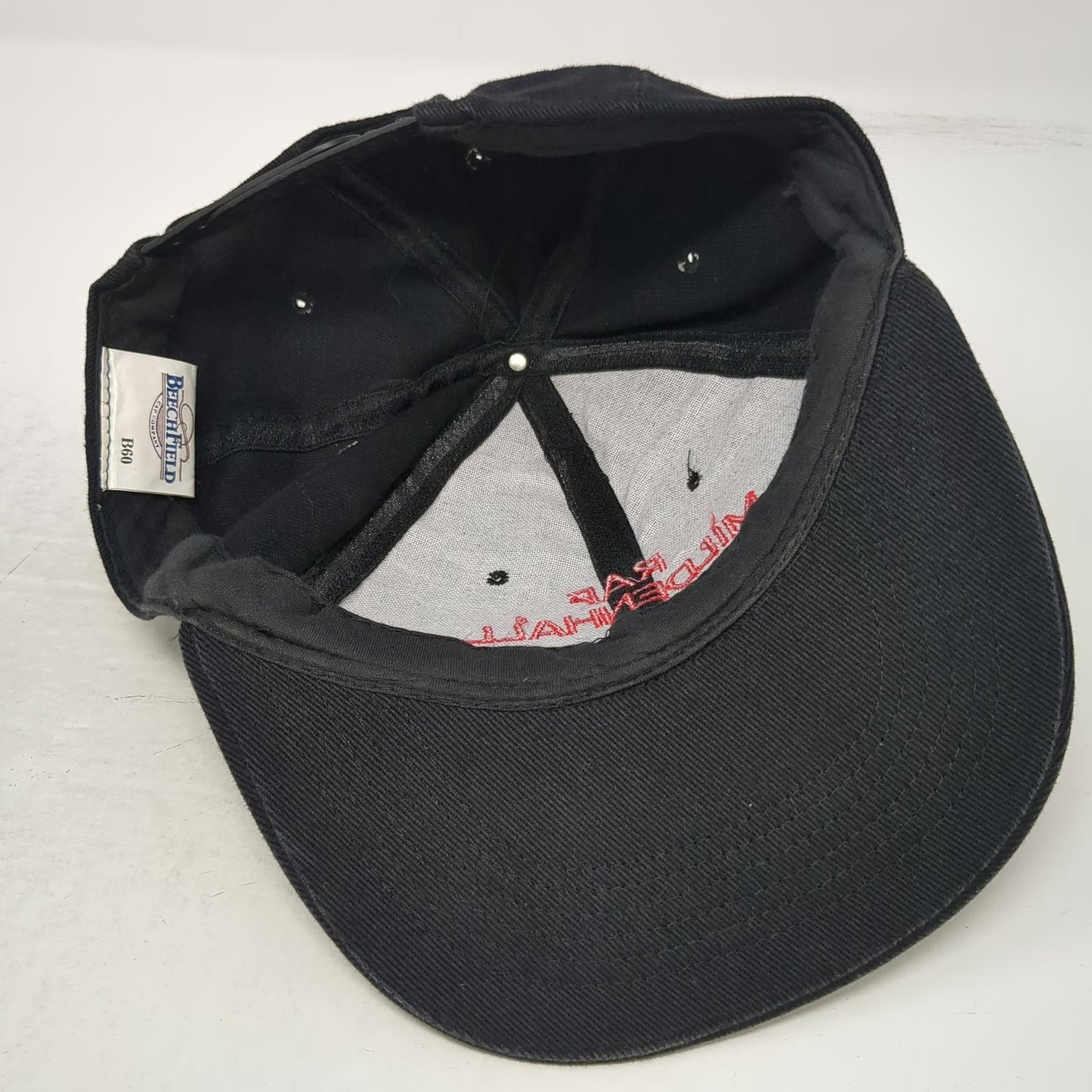 Beechfield Snapback Hat Black One Size RAF Mildenhall 100% Cotton Baseball Cap