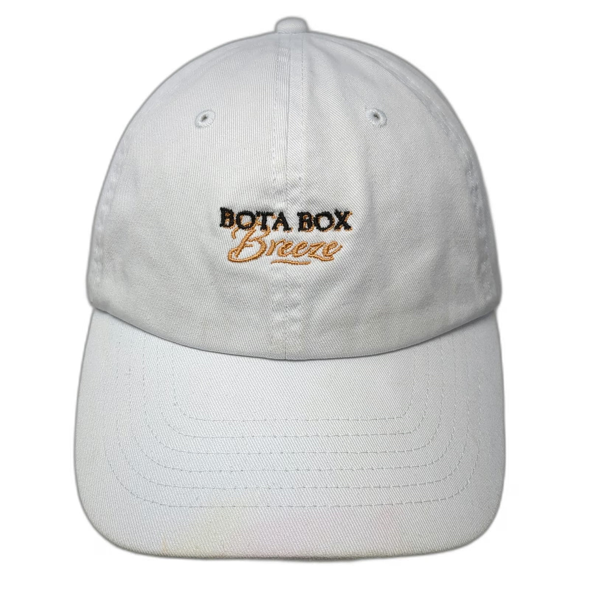 Bota Box Breeze White Baseball Cap One Size Cotton Slideback Adjustable Hat