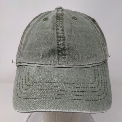 Unbranded Slideback Hat Green OSFM Adjustable Vented Holes 6 Panel Blank