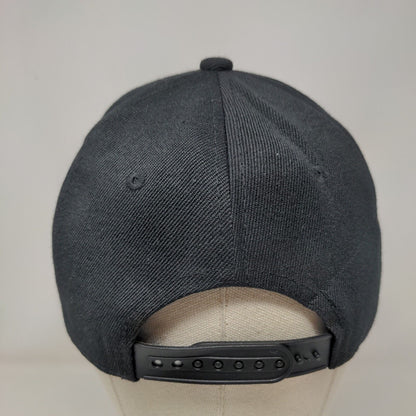 Unbranded Snapback Hat Solid Black One Size Adjustable Blank 6 Panel
