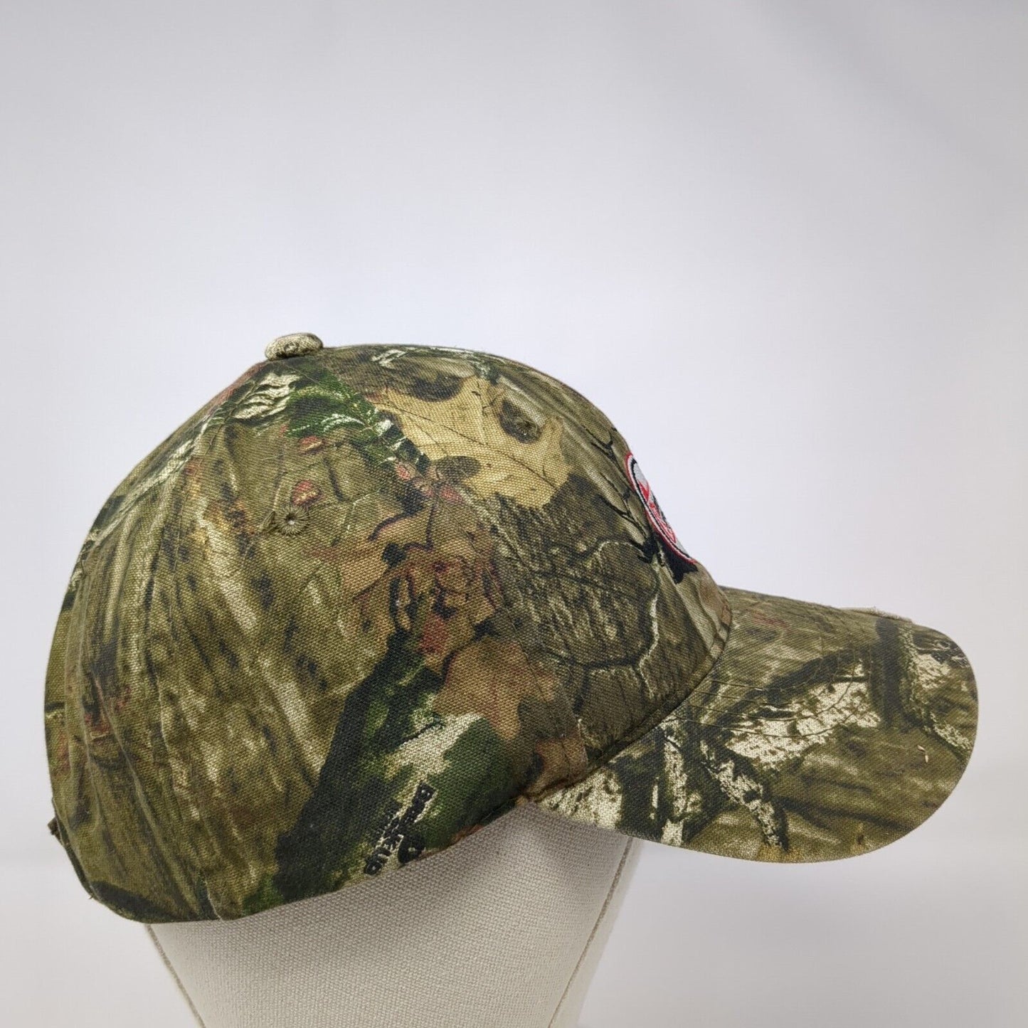 Hinkley Signs Elk Strapback Hat Camouflage OS Adjustable Distressed Outdoor Cap