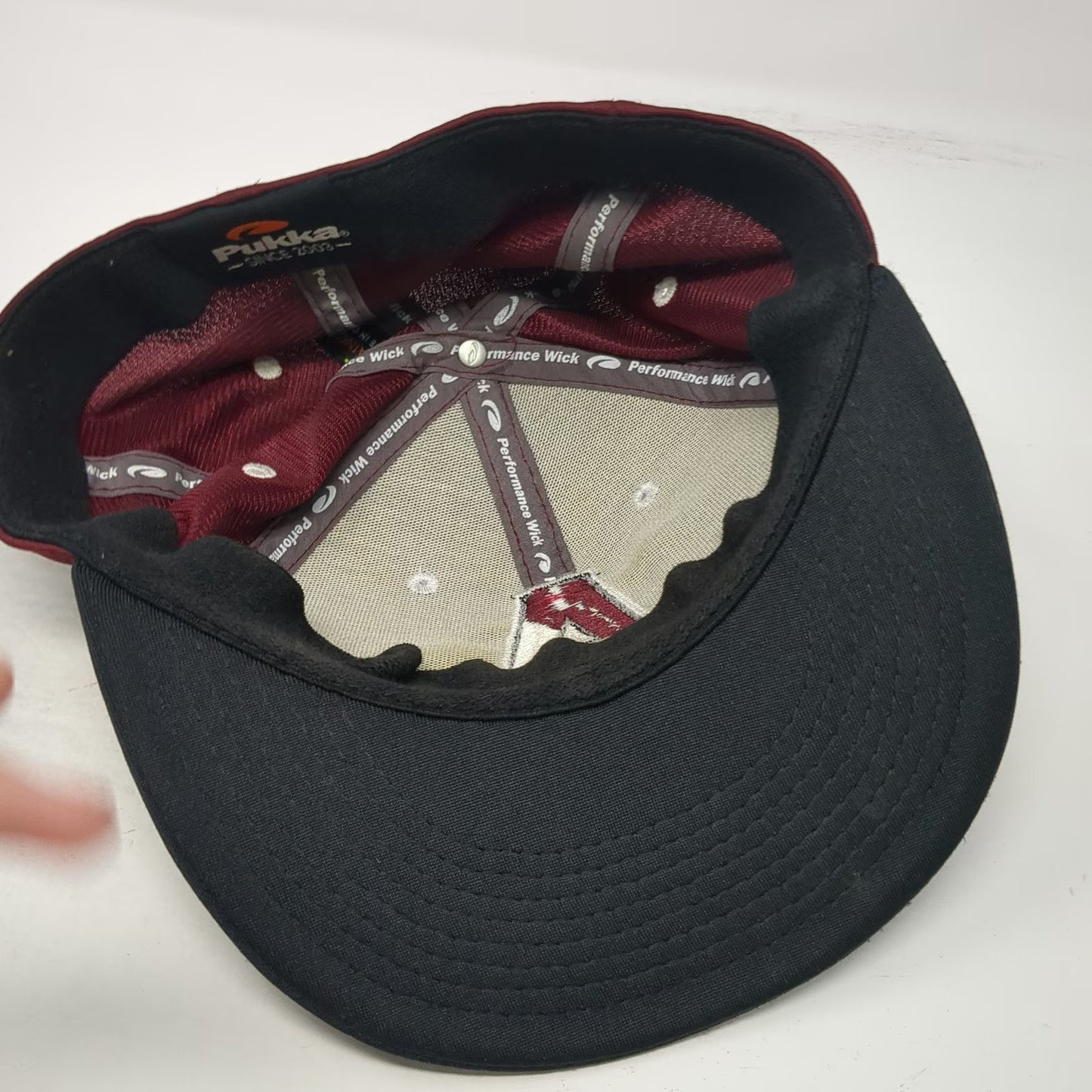 Pukka Baseball Cap Red Black One Size Abington Ghosts Performance Stretch Hat