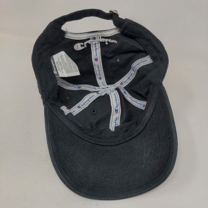 Champion Slideback Hat Black OSFA Embroidered Adjustable C Logo