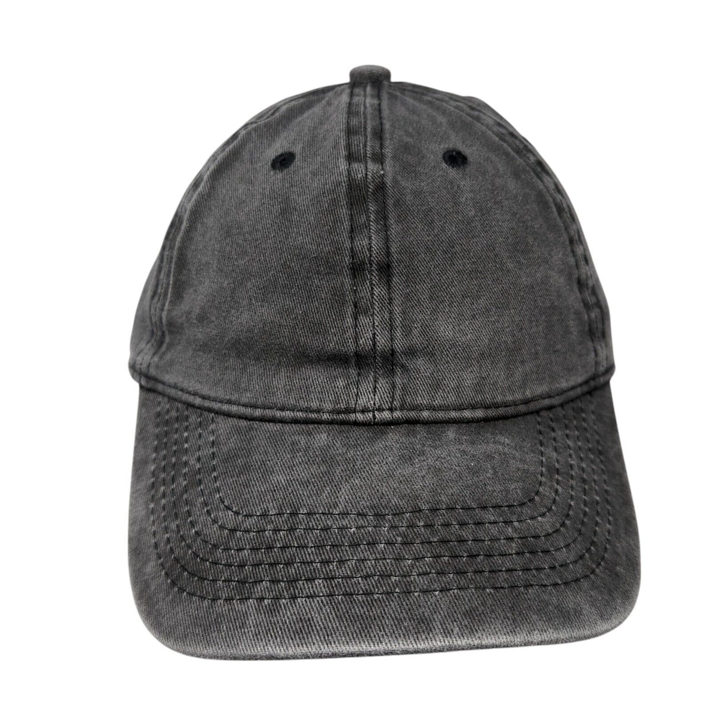 Unbranded Strapback Hat Gray One Size Adjustable Vented Holes 6 Panel Blank