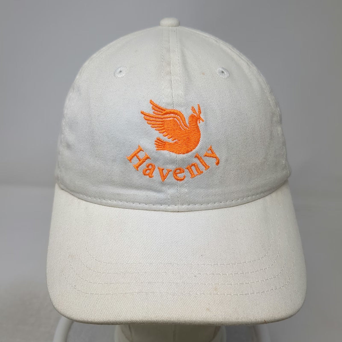 Queensboro Havenly Bird Embroidered Baseball Cap White One Size Slideback Hat