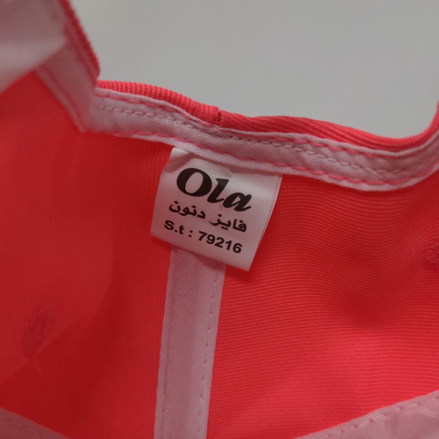 Ola Slideback Hat Pink One Size Adjustable Embroidered Vented Holes 6 Panel