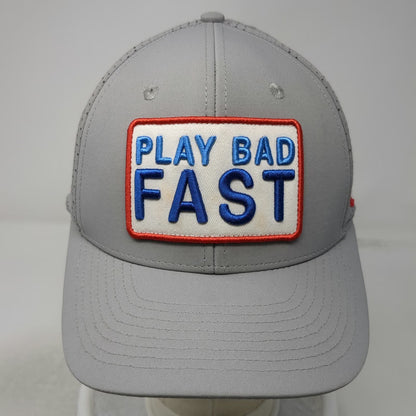 GHOST Trucker Hat Gray One Size Play Bad Fast Patch Perforated Golf Snapback Cap