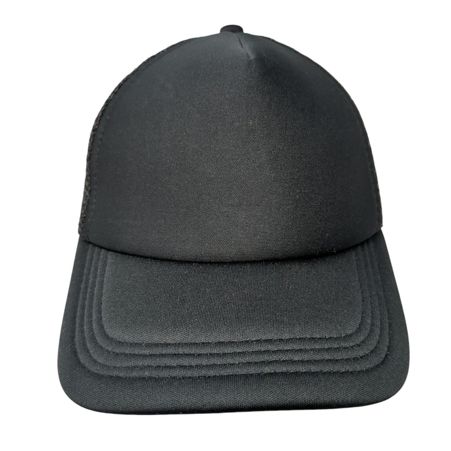 Unbranded Snapback Mesh Back Trucker Hat Black One Size Blank Adjustable