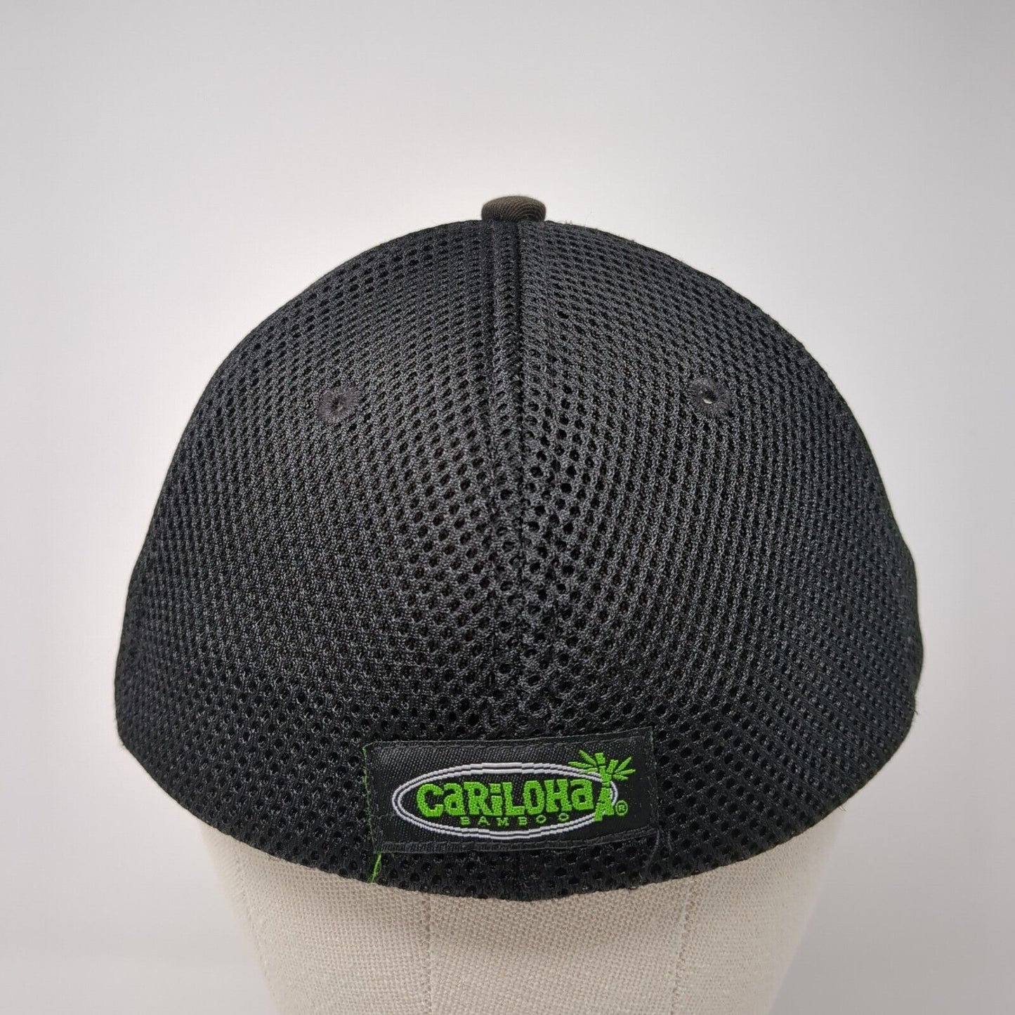 Cariloha Bamboo Stay Cool Fitted Trucker Hat Black S/M Embroidered Mesh Back