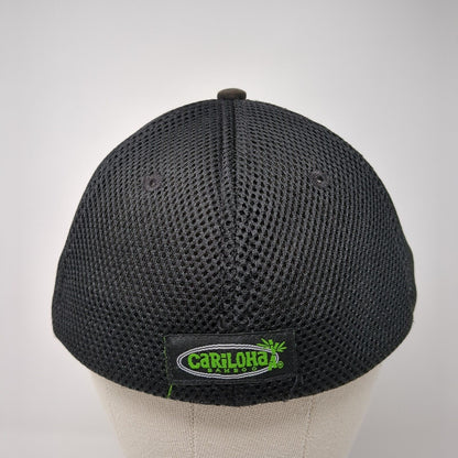 Cariloha Bamboo Stay Cool Fitted Trucker Hat Black S/M Embroidered Mesh Back