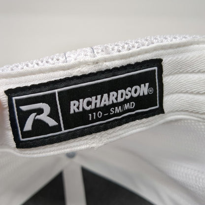 Richardson Baseball Cap Gray White M Mesh Back Stretch Fit Sloan Structured Hat