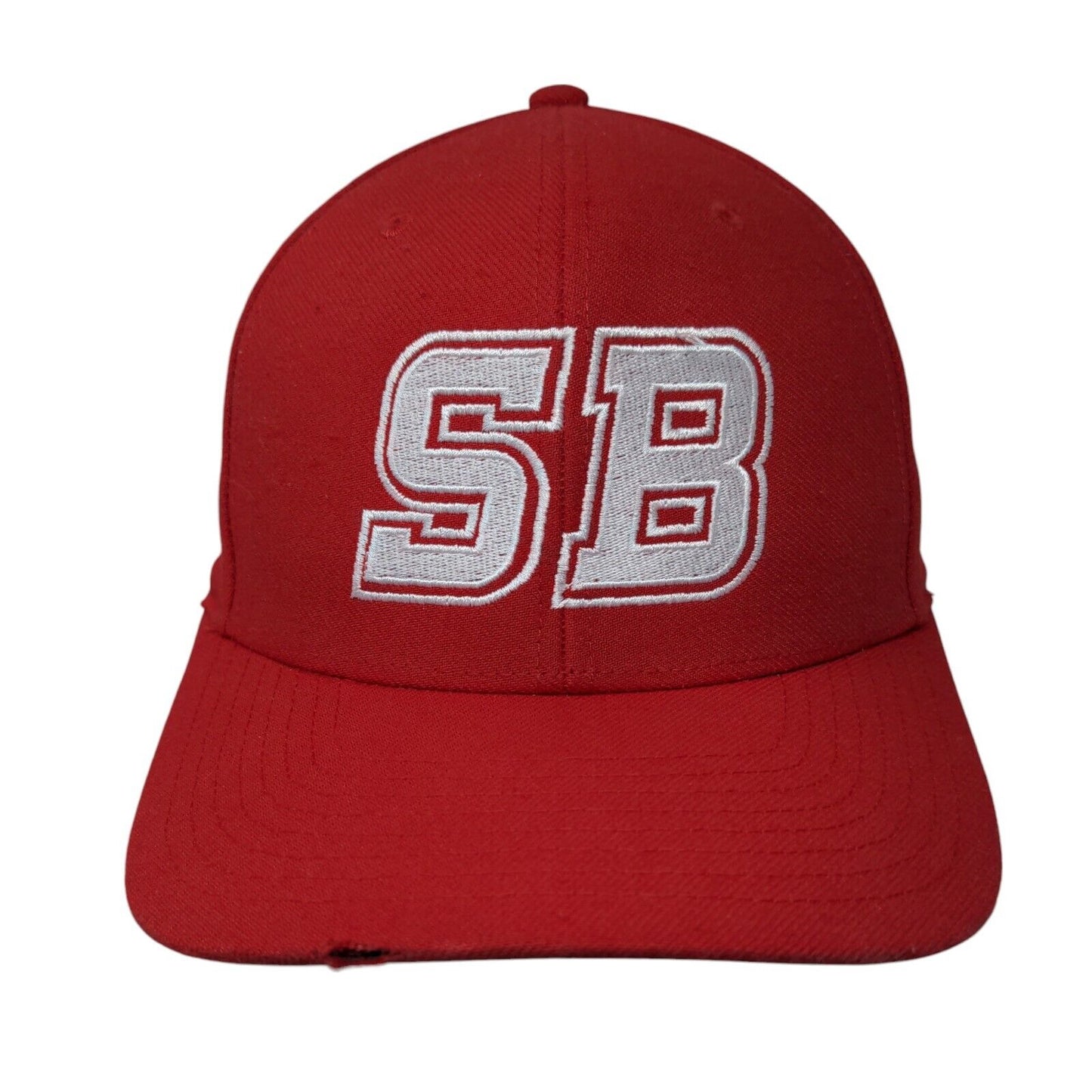 SB Strapback Hat Red Medium-Large Embroidered Letters Richardson