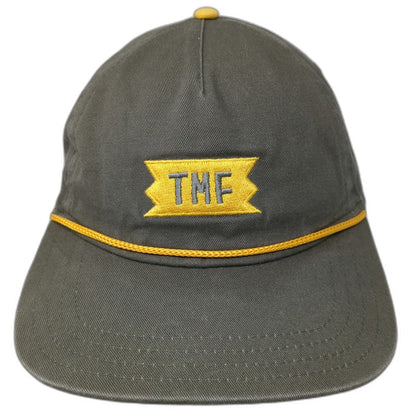 Treefort 5 Panel Green Yellow One Size Rope TMF Logo Embroidered Slideback Hat