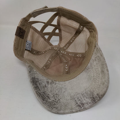 C.C Exclusives Strapback Mesh Back Trucker Hat Multi One Size Ponytail