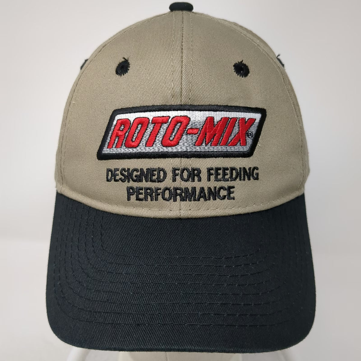 EmbroidMe Baseball Cap Beige Black One Size Roto-Mix Feeding Performance Hat