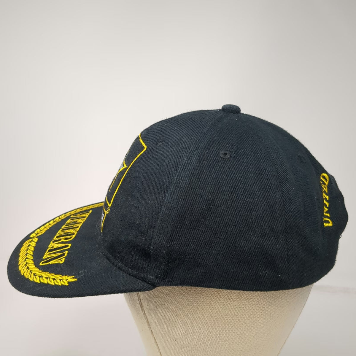 U.S. Army Veteran Baseball Cap Black OSFM Embroidered Laurel Brim Hat Military